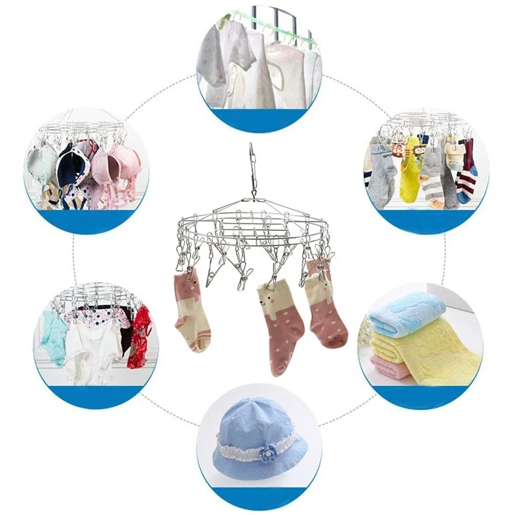 stainless steel sock hanger with multi clip
